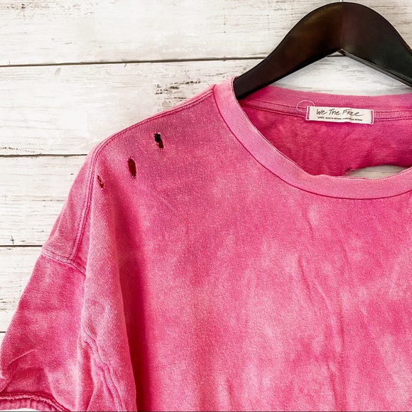 Handmade Tie Dye Distressed Free People Tee - Picture 3 of 8